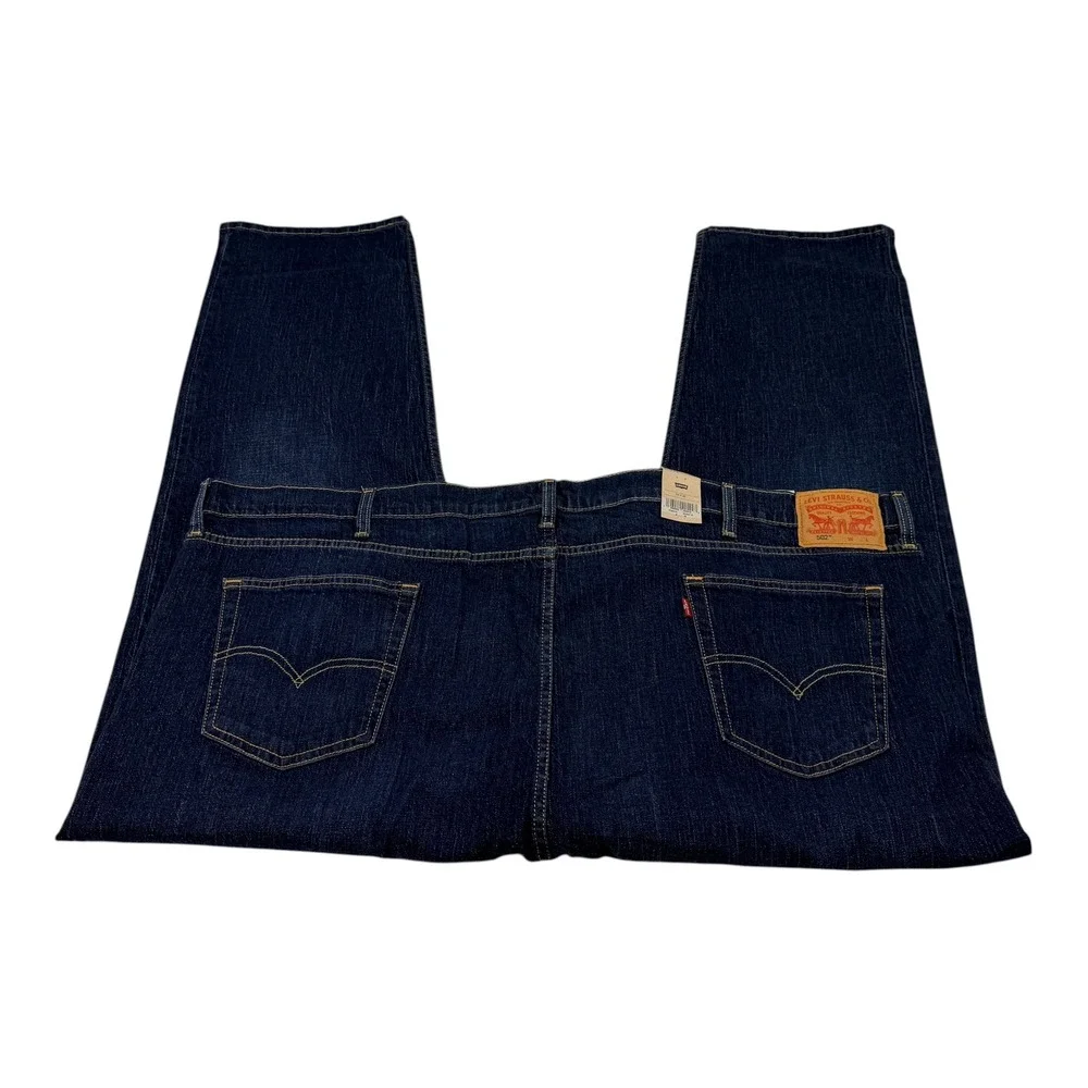 Levis 502 Taper Mens 54x32 Dark Wash Stretch Denim‎ Jeans 59684-0132 NWT